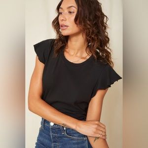 NWT Amo Flutter Tee Black